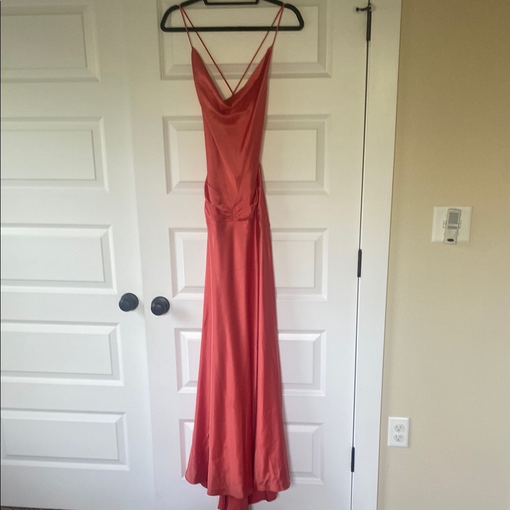 Elegant Coral Evening Gown